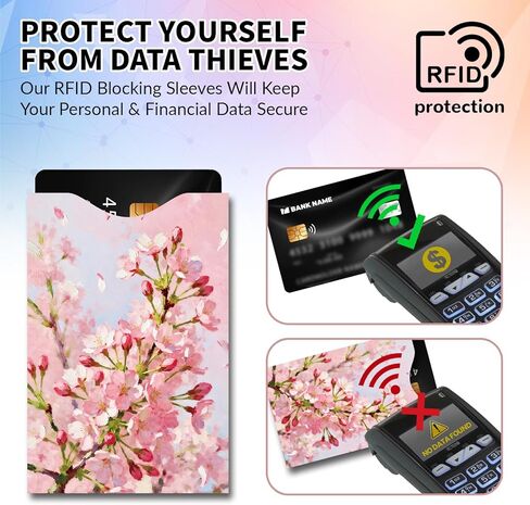peacoblue 20Pcs RFID Blocking Sleeves for Credit Cards, 4 Stlye Scenery and Plants RFID Card Holder Protector - Identity Theft Protection Perfect Gifts for Men Women Travel Essentials Accessories in Saudi Arabia