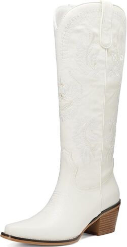 Womens Knee High Cowgirl Boots Pointed Toe Western Cowboy Country Boots with Classic Embroidered in Saudi Arabia