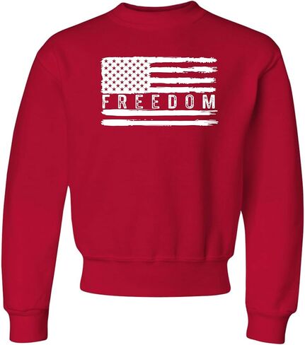 Go All Out Flag Freedom USA United States Of America Pride Mens Youth Sweatshirt Crewneck in Kuwait