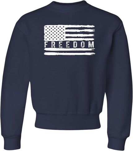 Go All Out Flag Freedom USA United States Of America Pride Mens Youth Sweatshirt Crewneck in Kuwait
