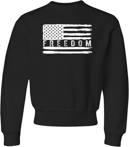 Go All Out Flag Freedom USA United States Of America Pride Mens Youth Sweatshirt Crewneck in Kuwait
