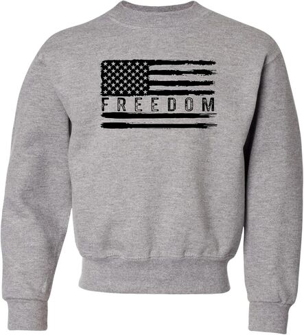 Go All Out Flag Freedom USA United States Of America Pride Mens Youth Sweatshirt Crewneck in Kuwait