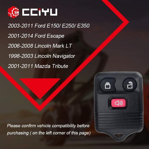 Cciyu CWTWB1U331 دخول بدون مفتاح عن بعد مفتاح السيارة فوب الفرس الارسال إنذار 1X 3 أزرار يناسب فورد إيدج لـ F150 98-16 لـ M azda لـ L incoln لـ F ord لسلسلة M ercury CWTWB1U331 in Saudi Arabia