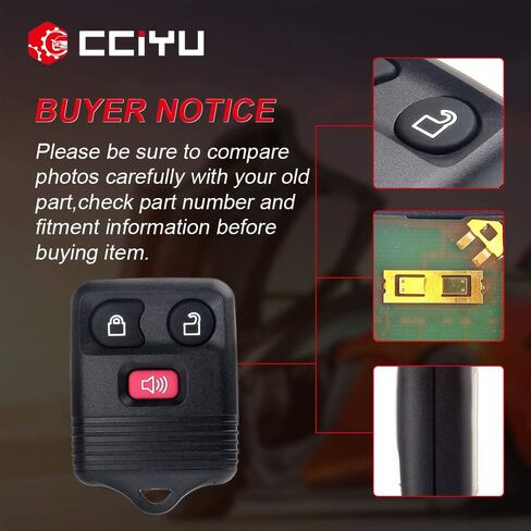 Cciyu CWTWB1U331 دخول بدون مفتاح عن بعد مفتاح السيارة فوب الفرس الارسال إنذار 1X 3 أزرار يناسب فورد إيدج لـ F150 98-16 لـ M azda لـ L incoln لـ F ord لسلسلة M ercury CWTWB1U331 in Saudi Arabia
