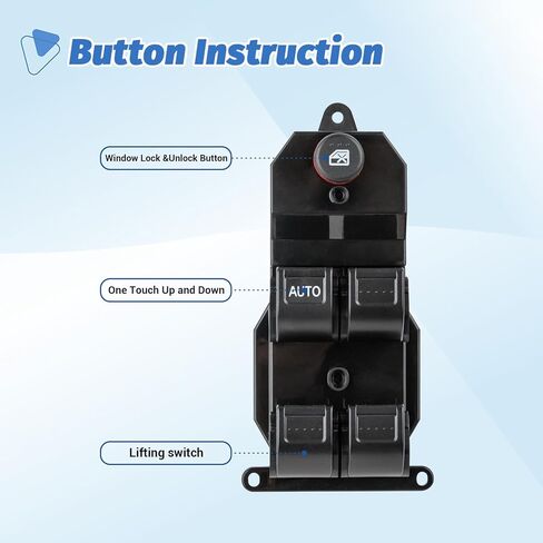 Driver Side Master Power Window Switch Fit for Honda CR-V 2002-2006, 20 Pins, Replaces OEM 35750-S9A-305, DWS514, 1S3090 in Saudi Arabia