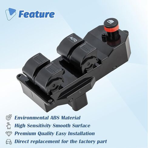 Driver Side Master Power Window Switch Fit for Honda CR-V 2002-2006, 20 Pins, Replaces OEM 35750-S9A-305, DWS514, 1S3090 in Saudi Arabia