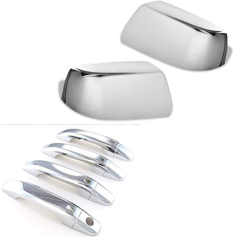 مرآة نصف علوية مطلية بالكروم الثلاثي من ALP + مع 4 أغطية مقبض فتحات مفاتيح ذكية متوافقة مع 2014-2020 تشيفي تاهو سوبربان in Kuwait