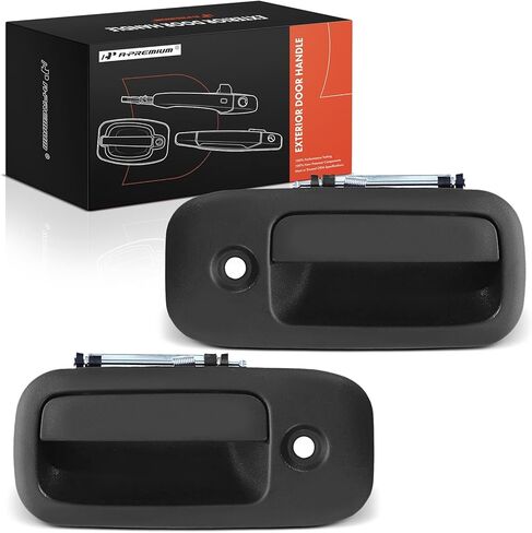 A-Premium 2-Pc Front Exterior Door Handles - Compatible with Chevy & GMC Models - 2003-2009 Express Savana 1500 2500 3500 4500 Van - Textured Black, Left and Right, Driver and Passenger Side in Saudi Arabia
