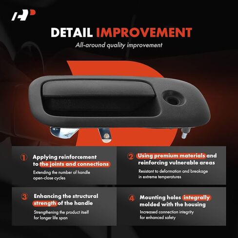 A-Premium 2-Pc Front Exterior Door Handles - Compatible with Chevy & GMC Models - 2003-2009 Express Savana 1500 2500 3500 4500 Van - Textured Black, Left and Right, Driver and Passenger Side in Saudi Arabia