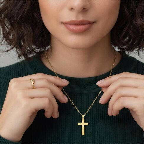 14K الذهب الصليب قلادة المرأة Elegent الذهب الصليب قلادة قلادة لذيذ الإيمان المجوهرات الدينية هدية in Saudi Arabia