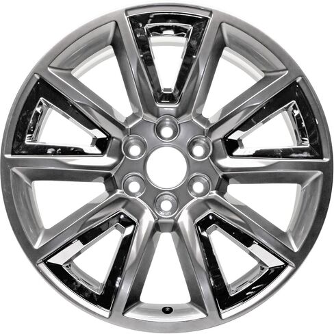 New 22 Inch 22" 22x9" Premium Hyper Grey with Chrome Inserts and Machined Aluminum Alloy Wheel Rim for 2015-2019 Chevrolet Tahoe and Suburban | ALY05696U78N in Kuwait