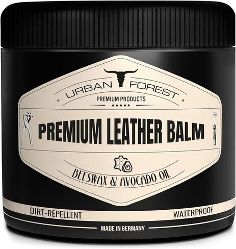URBAN FOREST Leather Care Conditioner incl. natural Beeswax & Avocado Oil 16.9 fl oz, Heavy Duty Scratch Repair Balm - Preservative for Dry Cracked Furniture, Car Seats, Saddles, Boots Made in Germany in Saudi Arabia