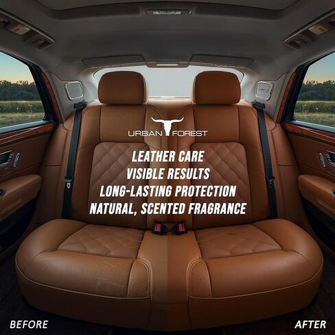 URBAN FOREST Leather Care Conditioner incl. natural Beeswax & Avocado Oil 16.9 fl oz, Heavy Duty Scratch Repair Balm - Preservative for Dry Cracked Furniture, Car Seats, Saddles, Boots Made in Germany in Saudi Arabia