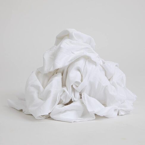 Arkwright Premium T-Shirt Rags Bulk, 5 lb Box, Cotton Cleaning Towels, Low Lint Knit Wiping Cloths for Paint, Stain, Grease, Shop and Auto Use, Quick Dry Machine Washable, White in Saudi Arabia