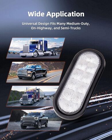 6" Red Oval Truck Trailer Led Tail Stop Brake Lights Taillight Backup Reverse Tail Lights Led Stop Turn Tail Lights Waterproof Super Bright with Flush Mount Grommets for Boat Trailer Truck RV in Saudi Arabia