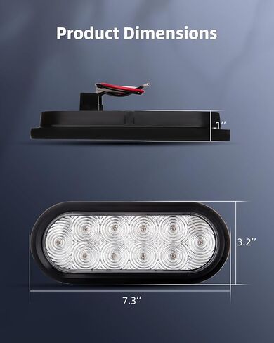 6" Red Oval Truck Trailer Led Tail Stop Brake Lights Taillight Backup Reverse Tail Lights Led Stop Turn Tail Lights Waterproof Super Bright with Flush Mount Grommets for Boat Trailer Truck RV in Saudi Arabia