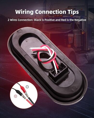 6" Red Oval Truck Trailer Led Tail Stop Brake Lights Taillight Backup Reverse Tail Lights Led Stop Turn Tail Lights Waterproof Super Bright with Flush Mount Grommets for Boat Trailer Truck RV in Saudi Arabia