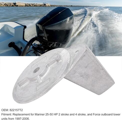 Boat Marine Motor Trim Tab Anode, 822157T2 Compatible with 25-50 2 Stroke and 4 Stroke 1997-2006 in Saudi Arabia