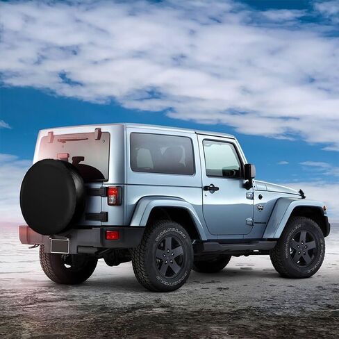 Custom Spare Tire Cover - Personalized PU Wheel Protector with Your Text/Image - Water & Dust Resistant Fit for Jeep, SUV, RV, Trailer, PureBlack-15 Inch in Saudi Arabia