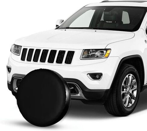 Custom Spare Tire Cover - Personalized PU Wheel Protector with Your Text/Image - Water & Dust Resistant Fit for Jeep, SUV, RV, Trailer, PureBlack-15 Inch in Saudi Arabia