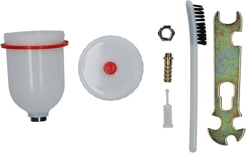 مسدس رش صغير لتغذية الجاذبية HVLP بفوهة 0.8 مم مقاس 1/4 بوصة BSP في خط مصيدة الرطوبة in Kuwait