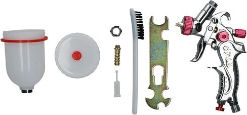 مسدس رش صغير لتغذية الجاذبية HVLP بفوهة 0.8 مم مقاس 1/4 بوصة BSP في خط مصيدة الرطوبة in Kuwait