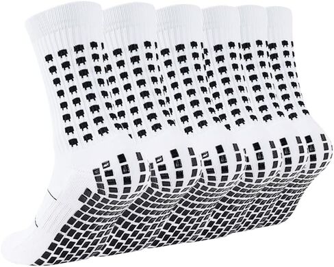 DandyChic Men's Grip Soccer Socks 3 Pairs Non Slip Pads for Football Basketball Sports Socks in Kuwait