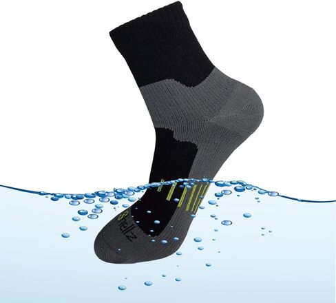 جوارب مقاومة للماء للرجال والنساء بطول الكاحل (أسود-أصفر، صغير) in Kuwait