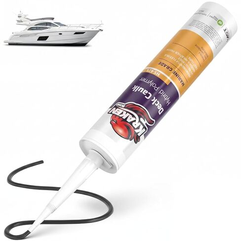 Kraken Bond Black Marine Sealant - (1x9.8 Fl. Oz) UV Resistant Marine Grade Caulk for Boat Maintenance and All Weather Conditions, 1 Pack in Kuwait