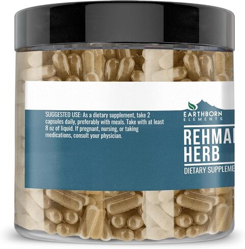 Earthborn Elements Rehmannia Herb، 200 كبسولة، نقية وغير مخففة، بدون إضافات in Kuwait