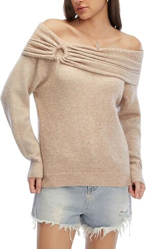 Women's Sweaters Long Sleeve Crew Neck Oversized Sweaters for Women 2025 Fall Warm Outfits Old Money Clothes in Saudi Arabia