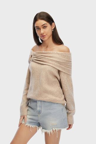 Women's Sweaters Long Sleeve Crew Neck Oversized Sweaters for Women 2025 Fall Warm Outfits Old Money Clothes in Saudi Arabia