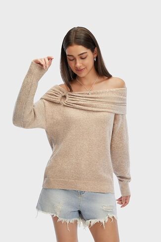 Women's Sweaters Long Sleeve Crew Neck Oversized Sweaters for Women 2025 Fall Warm Outfits Old Money Clothes in Saudi Arabia