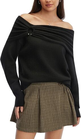 Women's Sweaters Long Sleeve Crew Neck Oversized Sweaters for Women 2025 Fall Warm Outfits Old Money Clothes in Saudi Arabia