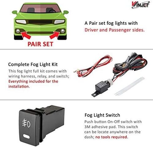 Winjet Compatible with [2011 2012 2013 2014 2015 Scion xB] Driving Fog Lights + Switch + Wiring Kit in Saudi Arabia