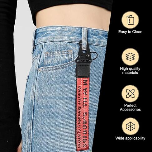 Car Key Lanyard, Fashion Embroidery Wristlet Strap Car Keys Keychain, Fabric Keychain, Universal Keys Accessories in Kuwait