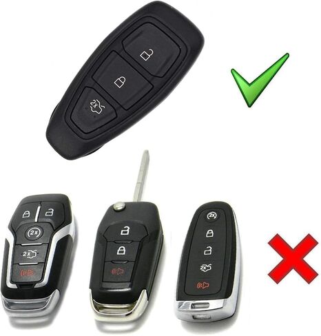 iJDMTOY Carbon Fiber Pattern Soft Silicone Key Fob Cover Compatible with Ford 2011-2017 Fiesta, 2012-2017 Focus, 2013-2016 CMAX with 2 or 3-button smart key in Saudi Arabia