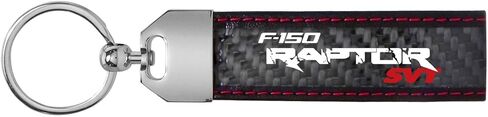 iPick Image لسيارة Ford F-150 Raptor SVT سلسلة مفاتيح بحزام من ألياف الكربون الأسود الحقيقي مع خياطة حمراء - مرخصة رسميًا in Saudi Arabia