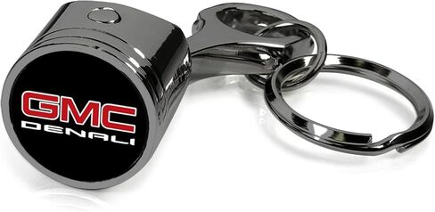 iPick Image for GMC Denali Black-Chrome Finish Engine Piston and Rod Metal Key Chain Keychain, Official Licensed in Saudi Arabia