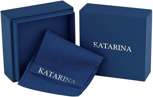 KATARINA 10K White Gold 1/20 ct. Diamond with Alternating 3/4 ct. Sapphire Heart Pendant Necklace in Kuwait