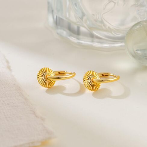 RAYSAM 14K Gold Earrings for Women Gold Hoop Earrings for Women Hoop Dangle Drop Earring for Womens Hoops Charm Radiating Circular Pendants Hoops Drop Dangle Earring for Womens 20mm in Saudi Arabia