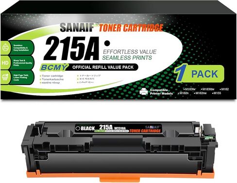 215A W2310A Black High-Yield Pages Toner Cartridges (1-Pack) Compatible for hp 215A W2310A Work with Color LaserJ Pro MFP M183fw M182n; LaserJ Pro M155 M155a Printers|W2310A in Kuwait