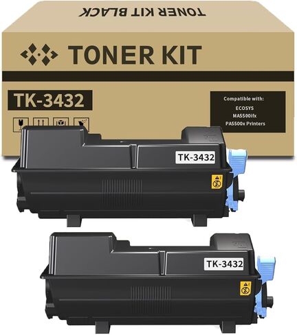 خرطوشة حبر TK-3432 TK3432 أسود 2 عبوة متوافقة مع حبر كيوسيرا TK3432 1T0C0W0US0 لطابعة الليزر ECOSYS PA5500x MA5500ifx in Kuwait