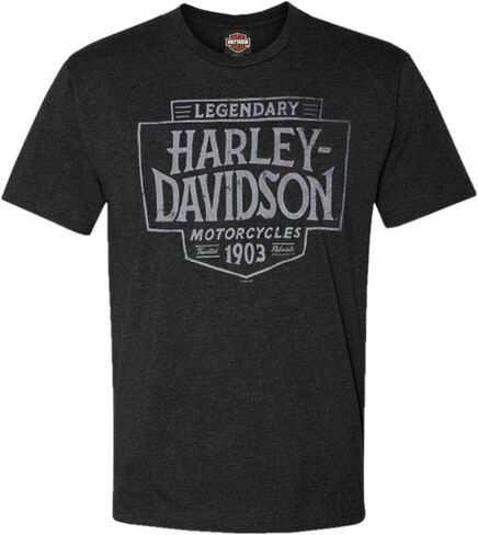 تي شيرت Harley-Davidson للرجال بأكمام قصيرة ورقبة دائرية، باللون الأسود الفحمي in Kuwait