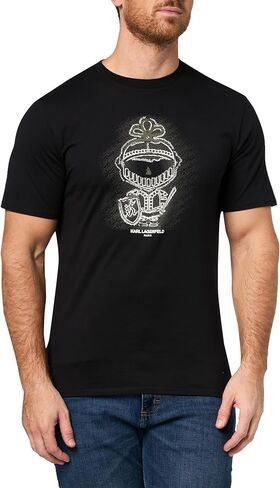 KARL LAGERFELD Men's Crewneck Short Sleeve Graphic Design Relaxed Fit T-Shirt in Saudi Arabia