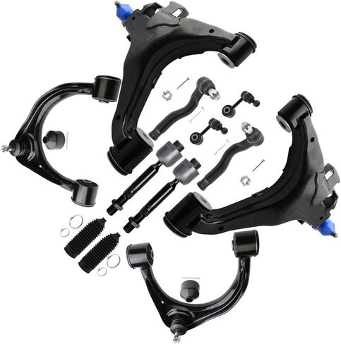 طقم تعليق أمامي 12 قطعة من SCITOO لسيارة Toyota for Tundra 2007-2019 لسيارة Toyota for Sequoia 2008-2019 (مع ذراع التحكم السفلي، ذراع التحكم العلوي، وصلة قضيب الربط الداخلي الخارجي مع أحذية طويلة) in Saudi Arabia