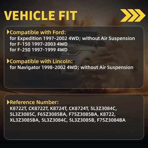 Front Upper Control Arm w/Ball Joint Fit for Ford Expedition 1997-2002 F150 1997-2003 F-250 1997-1999 Lincoln Navigator 1998-2002 K8722T K8724T - 2 Set Suspension Kit in Kuwait