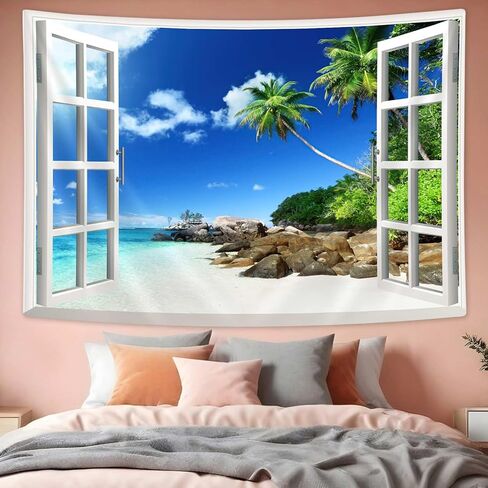 drgilau الصيف شاطئ نسيج الشاطئ المناظر الطبيعية نسيج الجدار، المناظر الطبيعية البحرية المفروشات الجدار شنقا الشواطئ الاستوائية المفروشات لغرفة النوم غرفة المعيشة ديكور المنزل 60x40 بوصة in Kuwait