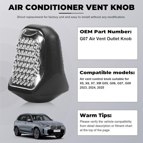 Center Consoles Air Vent Outlet Knob for X5 G05,X5 G18, X6 G06, X7 G07, XM G09 2023 2024 2025 in Kuwait