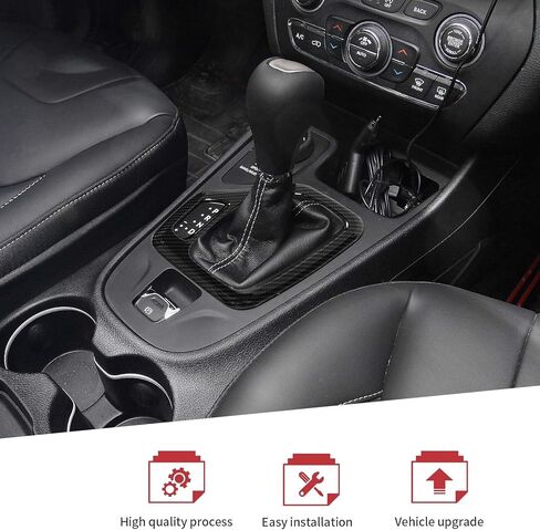 JeCar Carbon Fiber Interior Center Console Gear Shift Panel Trim Cover Fit for 2014-2018 Jeep Cherokee Interior Accessories in Saudi Arabia